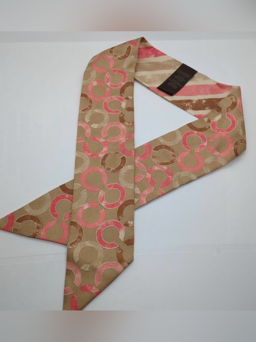 Coach Metallic Op Art Reversible Bag Scarf